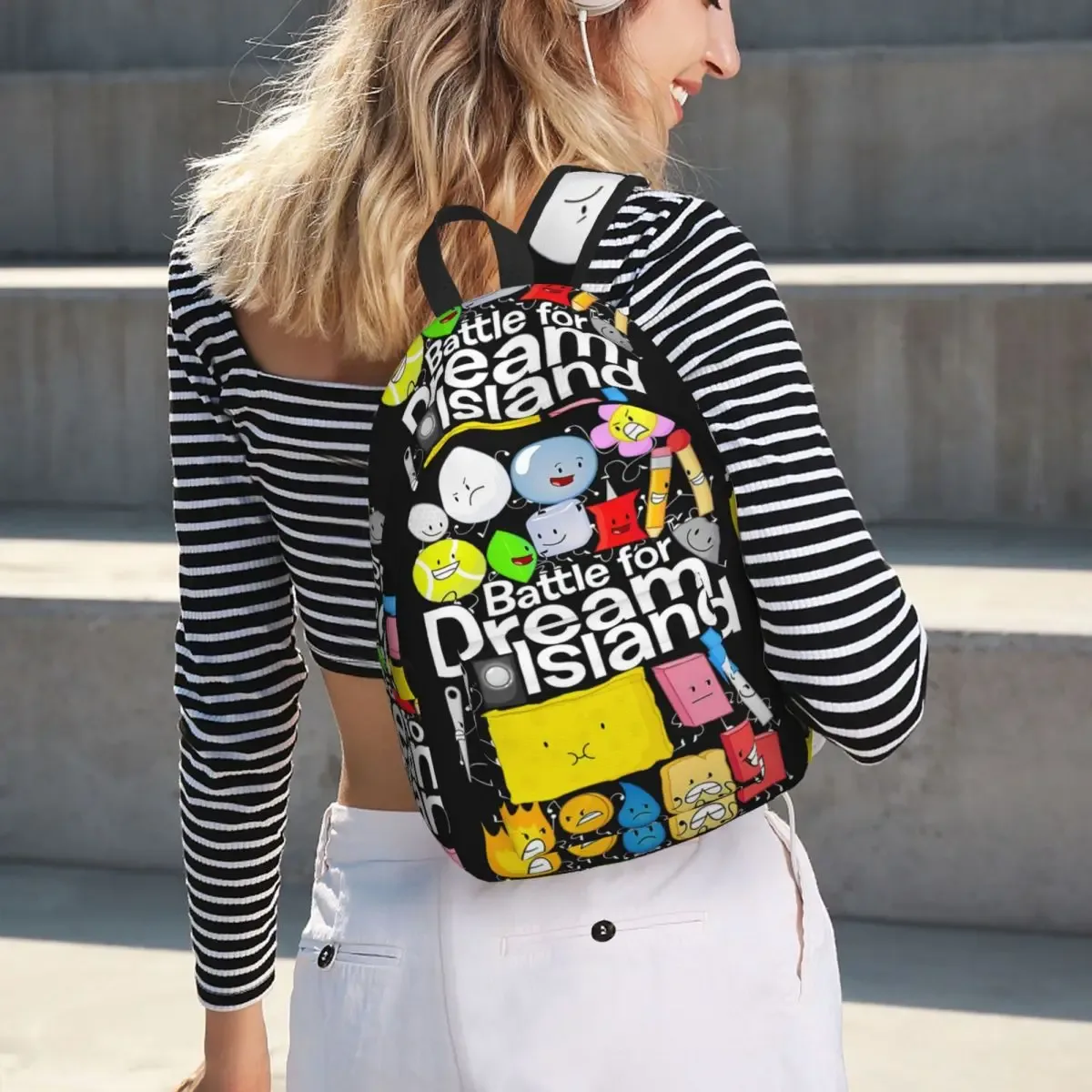 bfdi affiche étudiant sac à dos sac d'école randonnée voyage sac à dos pour hommes femmes mode bookbag sacs à bandoulière