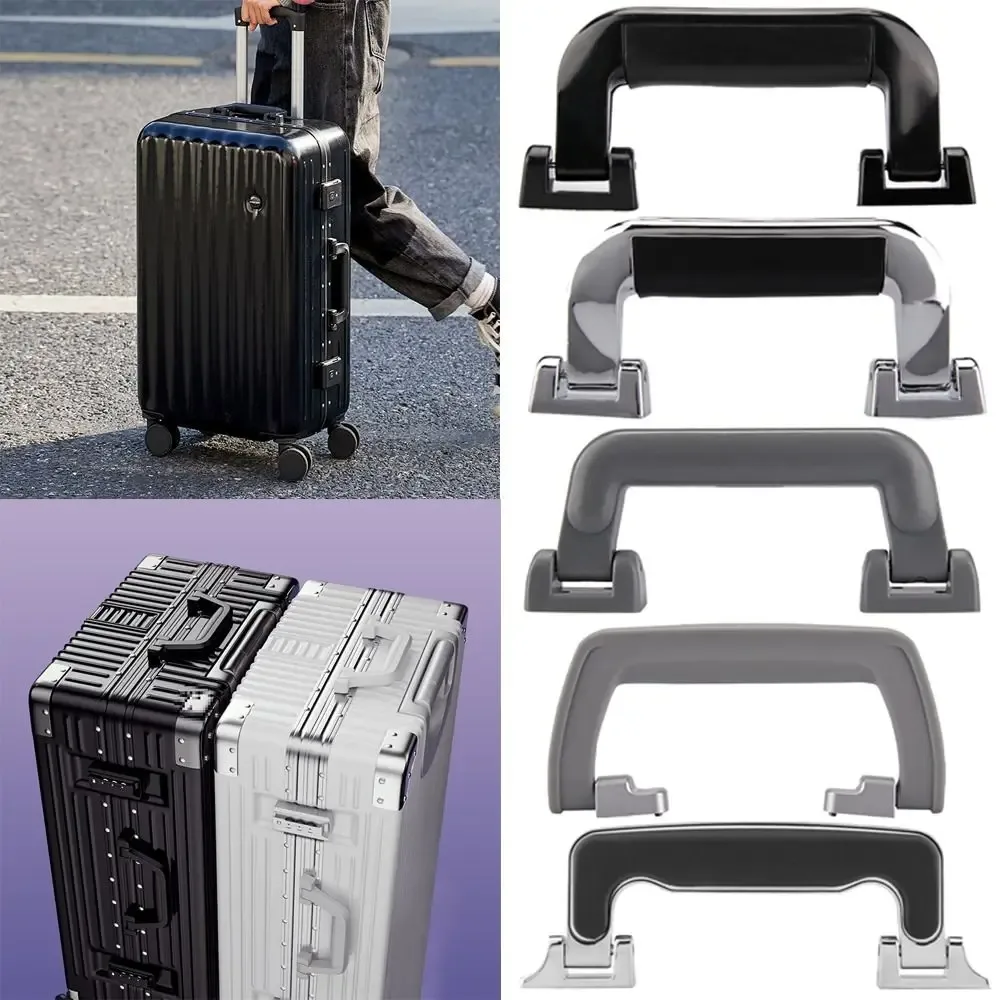 poignée de boîte à bagages noire et argentée, fournitures de voyage en plastique, remplacement de la poignée, 