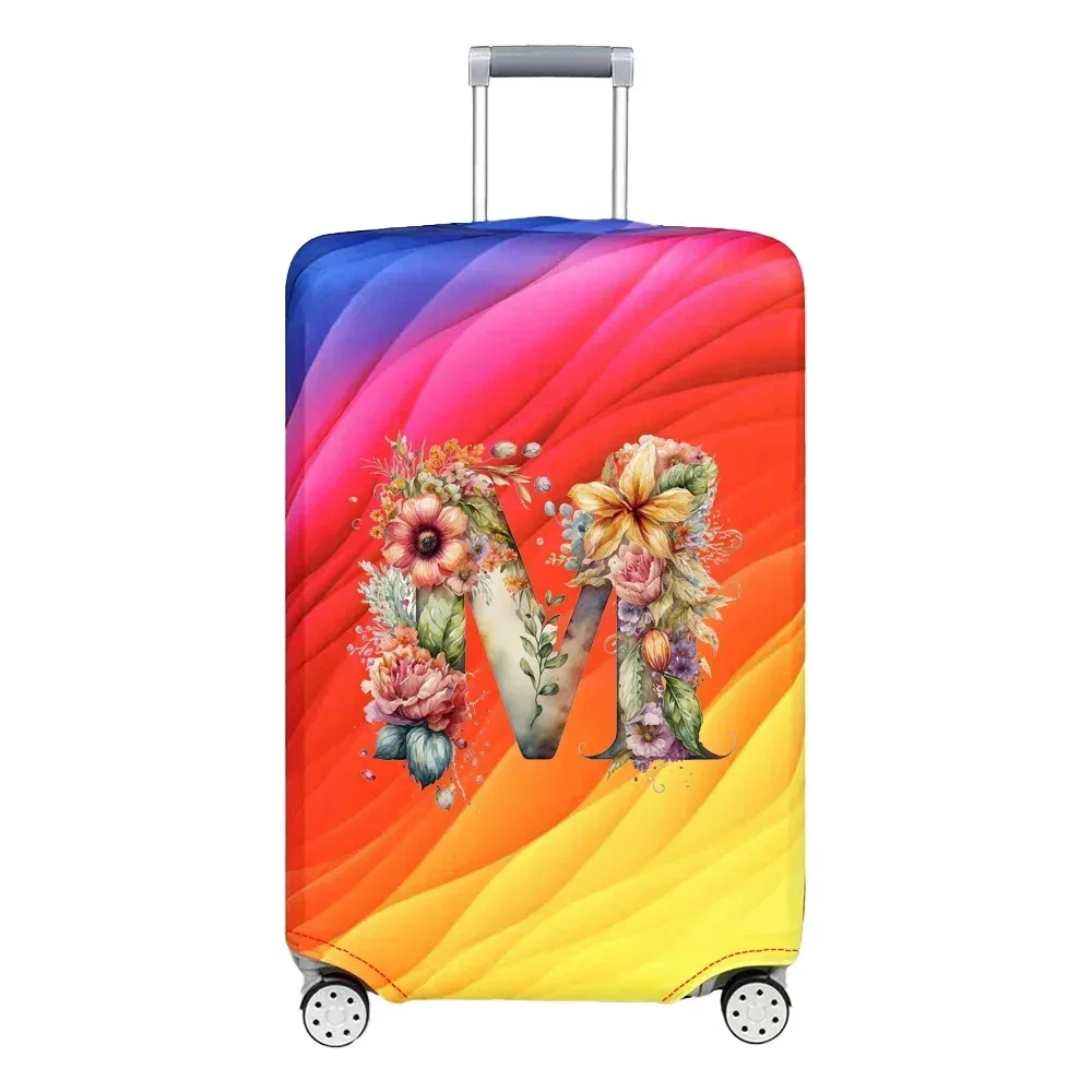 housse de protection extensible pour valise, série florale et lettres, pour valises de 18 à 32 pouces, organisateur de voyage