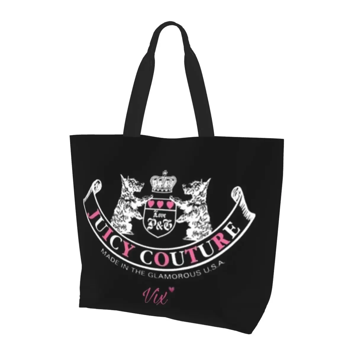 sac fourre-tout classique juicy couture en toile, grande capacité, sac à bandoulière, sac de courses pour femmes