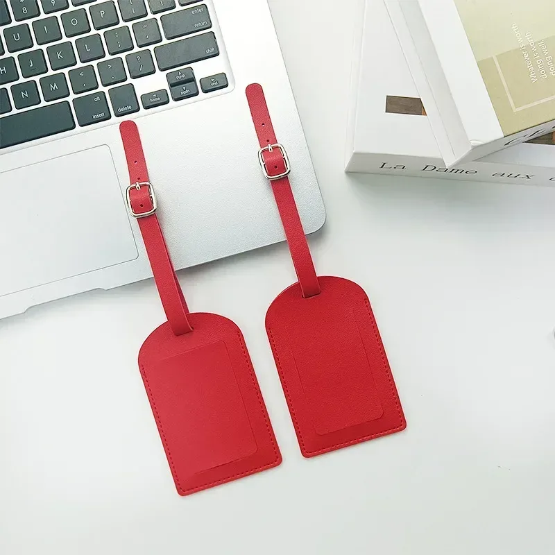 étiquette d'identification de bagage en cuir pu pour valise, porte-nom et adresse, accessoire de voyage pour femmes et hommes