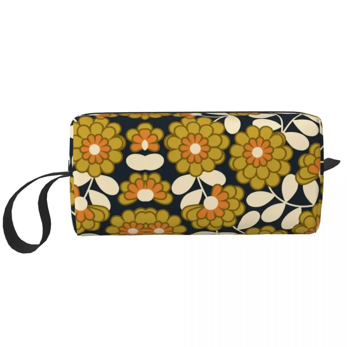 orla kiely-trousse de toilette de voyage à imprimé personnalisé de fleur d'émeraude, sacs de rangement de maquillage et de cosmétique pour femme, trousse de trousse dopp