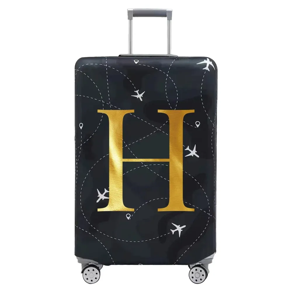 housse de protection pour compartiment à bagages, série de lettres, housse anti-poussière en tissu noir résistant à l'usure pour étui de voyage de 18 à 32 pouces