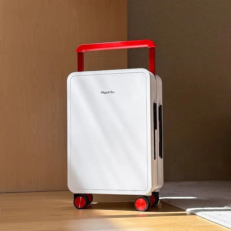 bagage roulant à guidon large, valise de chariot d'équilibre de voyage en matériau pc durable de haute qualité avec 360 ° verrouillage tsa pour roue rotative