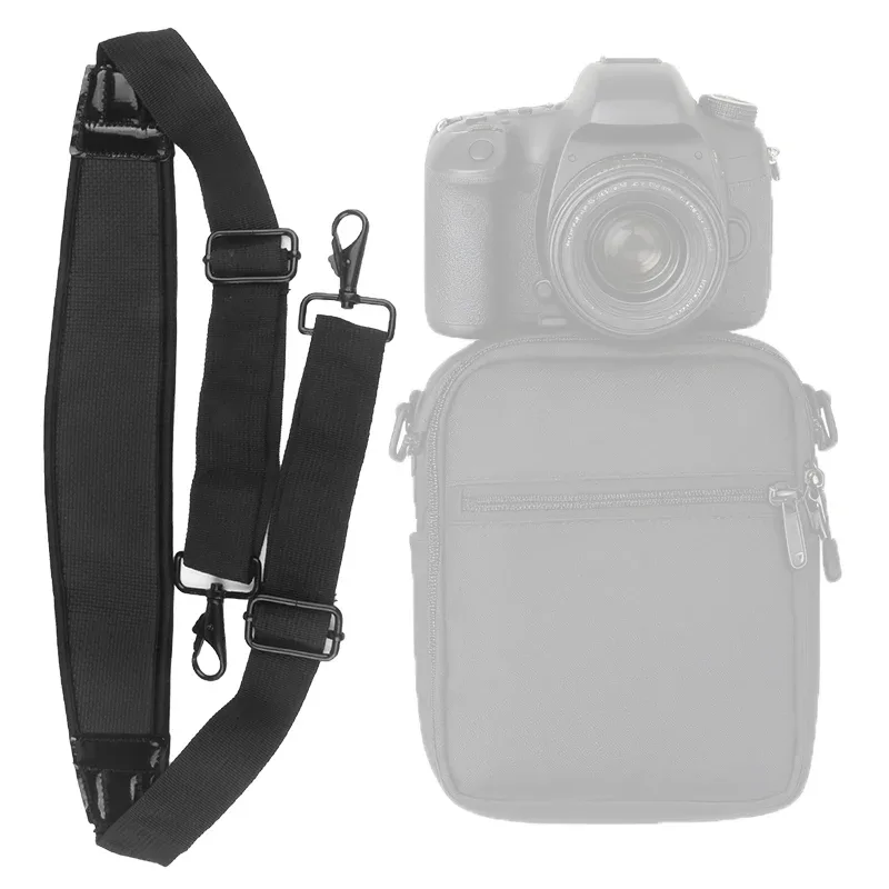 sangle d'épaule épaisse pour appareil photo/ordinateur, absorbe les chocs, avec boucle métallique élastique, soulagement de la pression, remplacement pour sacs à dos