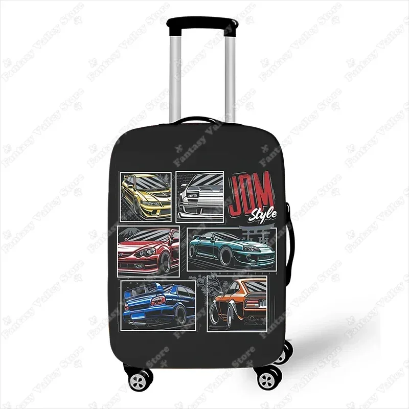 juste de bagage imprimée pour voiture de course japonaise jdm, housses de valise anti-poussière, housses de protection élastiques pour chariot à moteur de voyage
