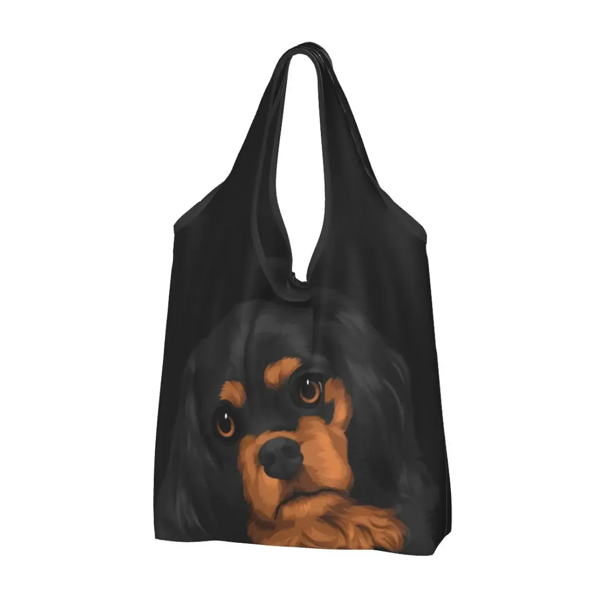 cavalier king charles épagneul groupe familial épicerie sac fourre-tout kawaii chien épaule shopper sacs grande capacité sacs à main