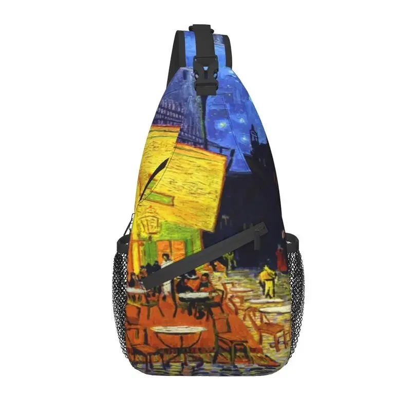 sac à dos à bandoulière motif fleurs d'amandier pour homme, accessoire décontracté de voyage, motif peinture de vincent van gogh