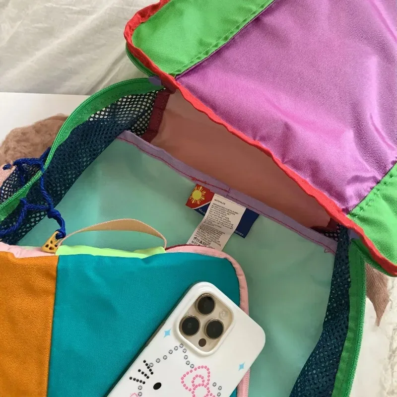 ensemble de 3 sacs de toilette de voyage multicolores en patchwork, imperméables, portables, pour le rangement des cosmétiques, organisateur de lavage pour la salle de sport en extérieur.