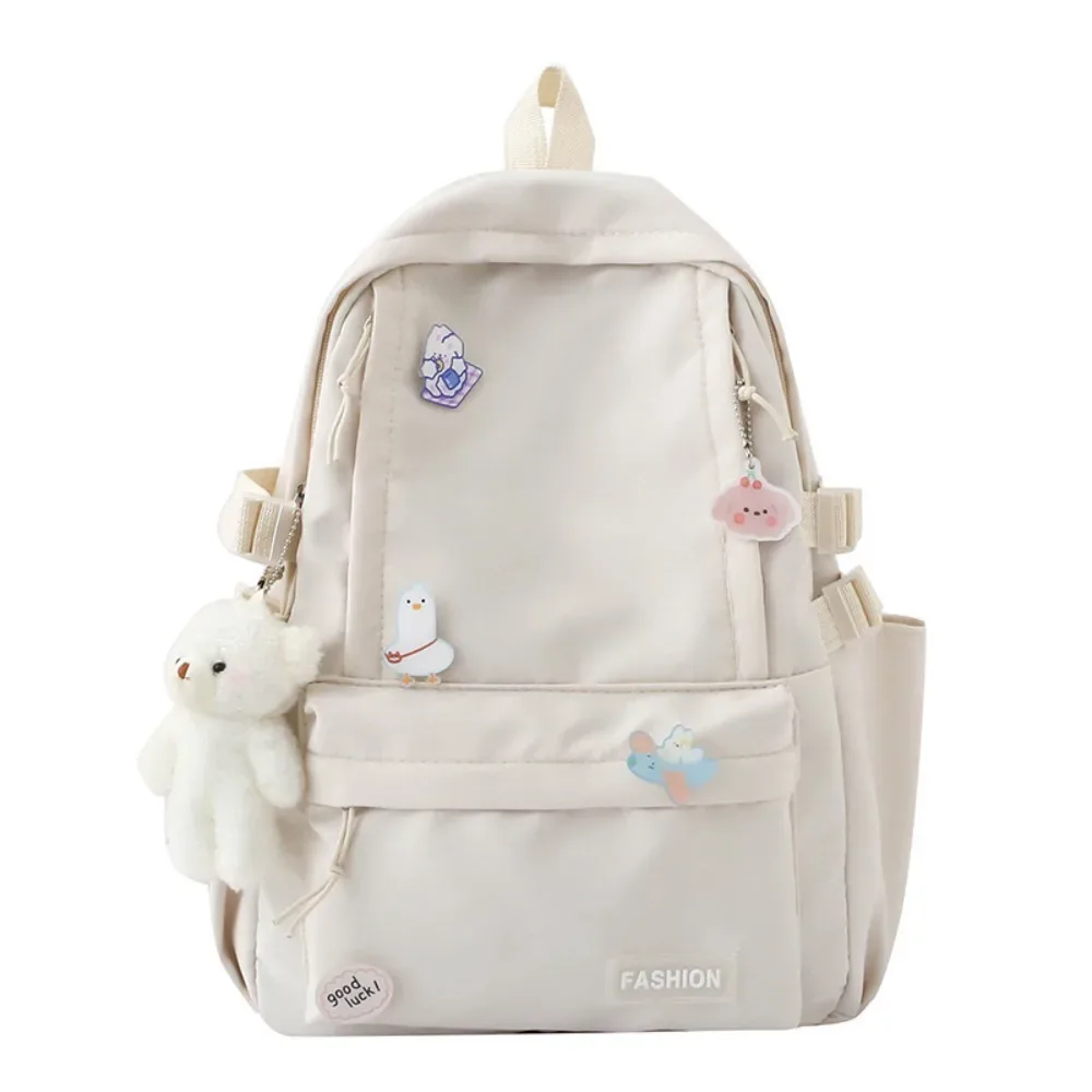 nouveau sac d'école de grande capacité, couleur unie, sangle réglable, sac à dos léger, sac de voyage en toile portable, unisexe