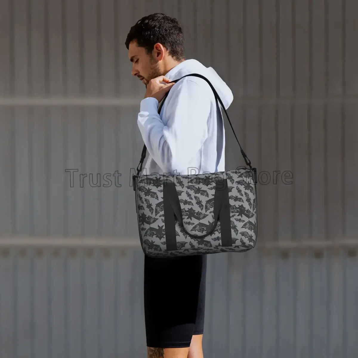 goth halloween chauves-souris imprimer sac de sport chauves-souris noires animaux volants sacs de voyage de nuit sac à bagages sacs de week-end pour femmes hommes