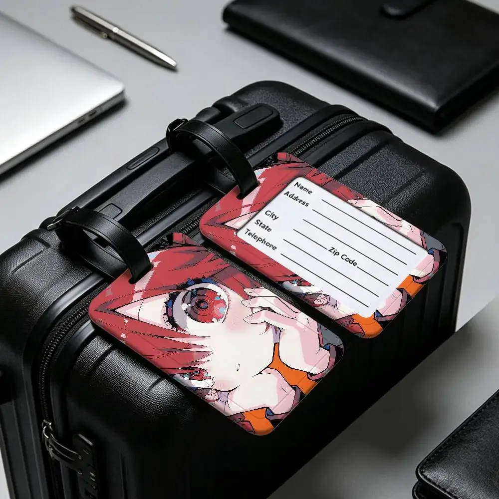 1 pièce étiquette d'identification de bagage en pvc populaire du chanteur virtuel kasane teto, porte-carte d'information anti-perte, étiquette nominative pour valise de voyage
