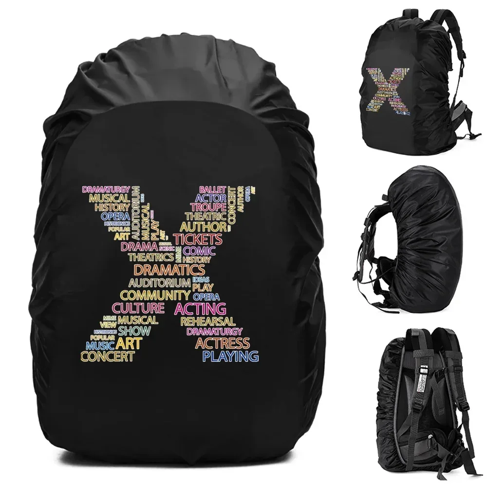 sac à dos imperméable pour homme, housse de pluie, camping en plein air, randonnée, escalade, sac à dos anti-poussière, texte imprimé, 20-70 l