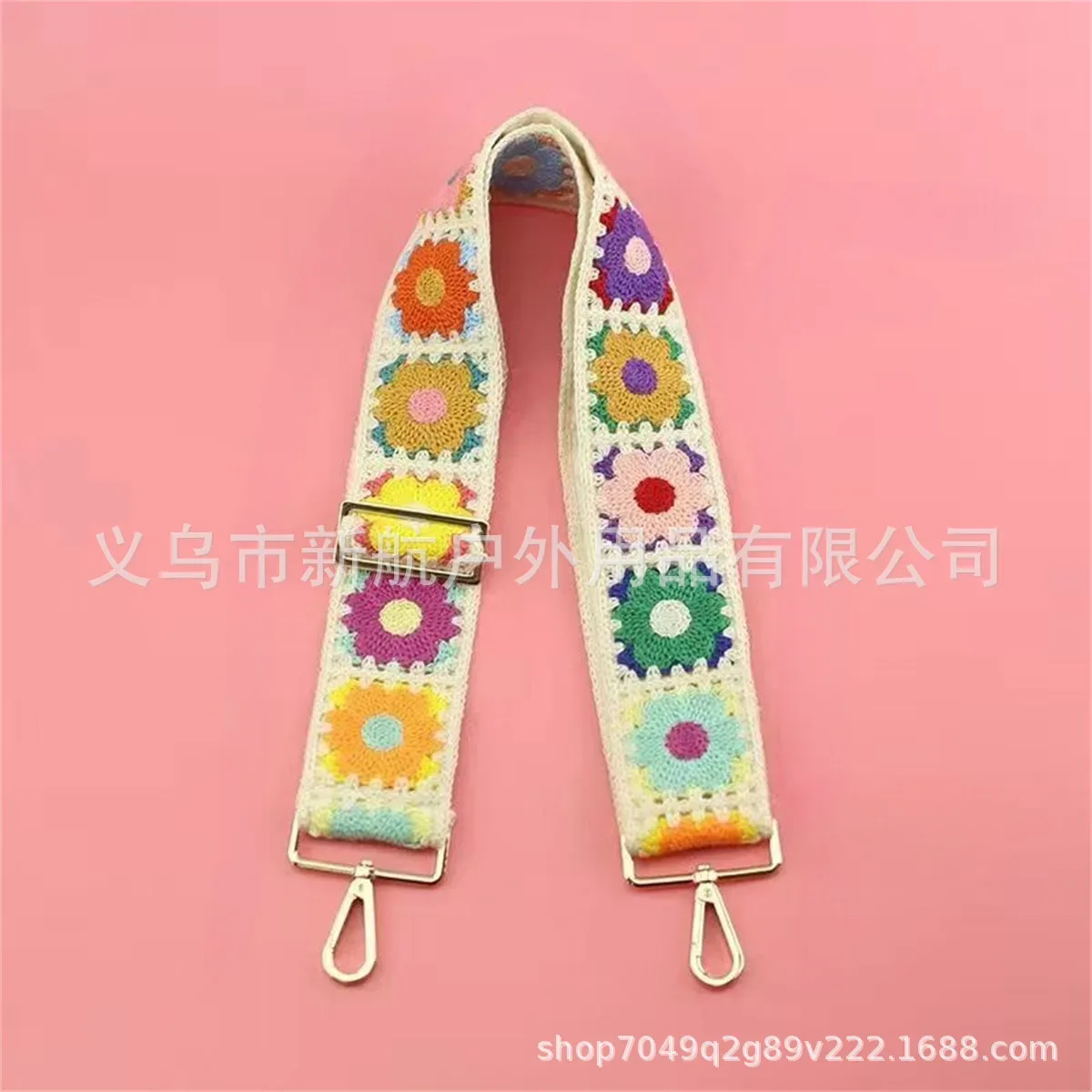 sangle de sac de 5 cm, sangle d'épaule florale au crochet, sangle de remplacement bohème pour sac, sangle large pour sac bandoulière, sangle de sac détachable