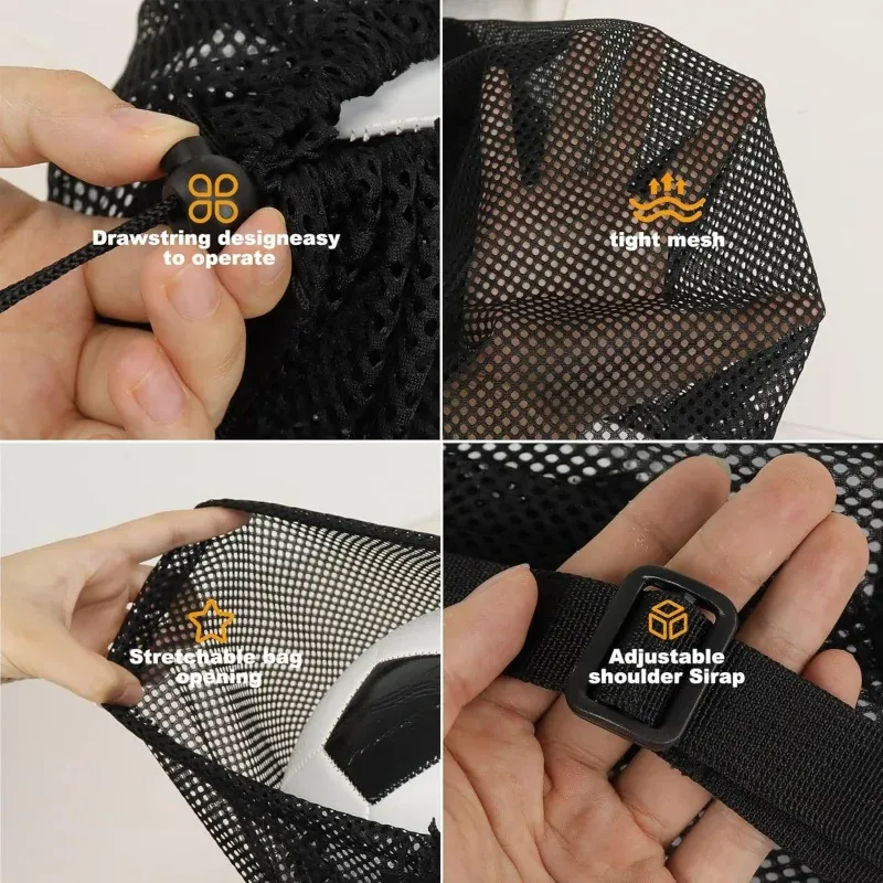 sac à dos portable à cordon de serrage, grand sac de rangement en maille pour football, basketball, sport, gym, voyage, randonnée, jouets, shopping