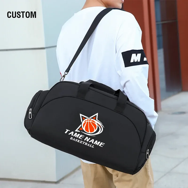 sac de sport personnalisé pour salle de sport, sac de basket-ball, personnalisation sur mesure, séparation sec/humide, sac de voyage pour yoga, impression photo, nom personnalisé.