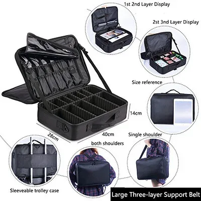 étui à pinceaux de maquillage, sacs de maquillage, valise de maquillage professionnelle complète pour femmes, vanité maleta maquillaje, boîte de rangement d'outils pour ongles