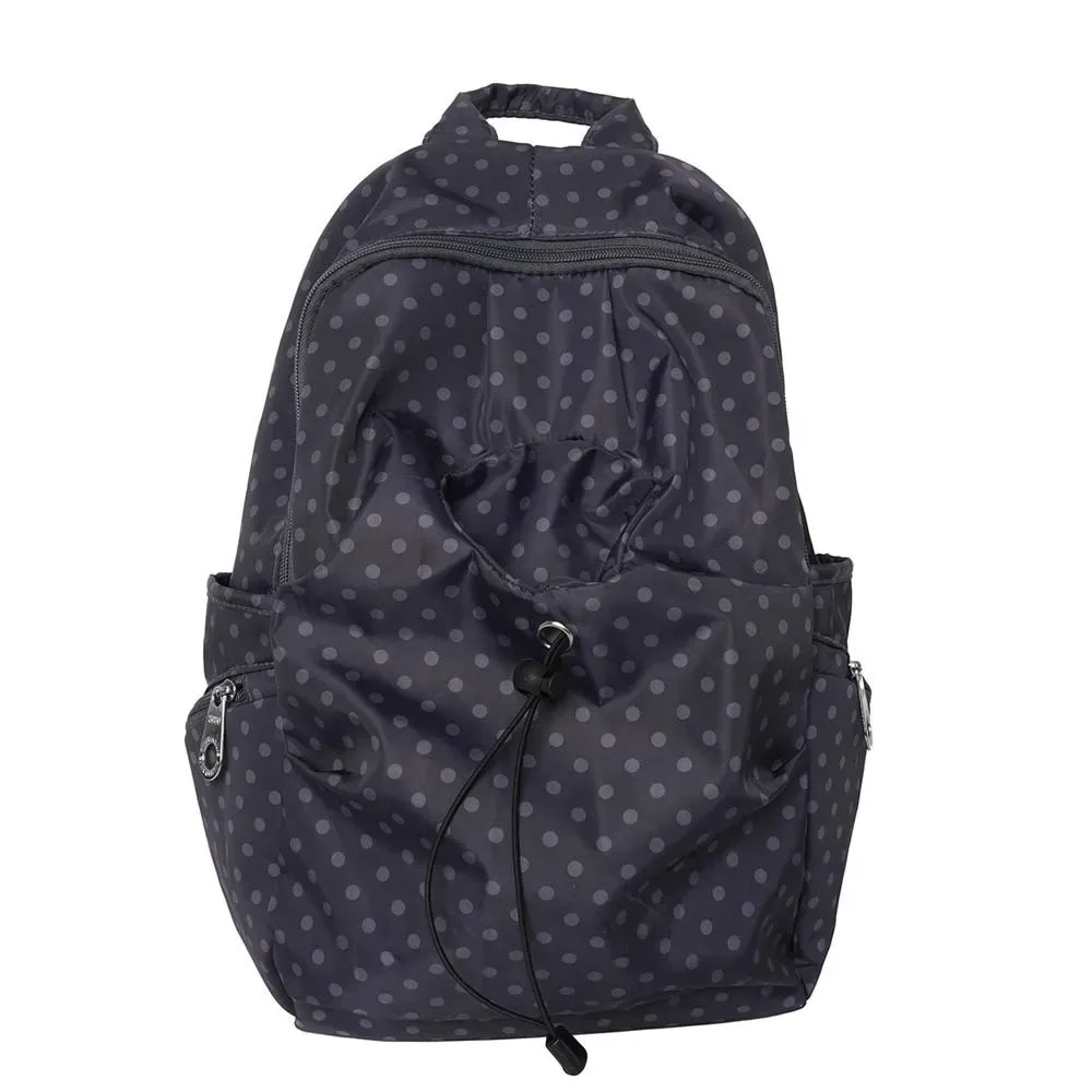 sac à dos en nylon anti-éclaboussures à pois, spacieux, léger, pour étudiants, sac d'école multi-poches, sac de voyage lavable