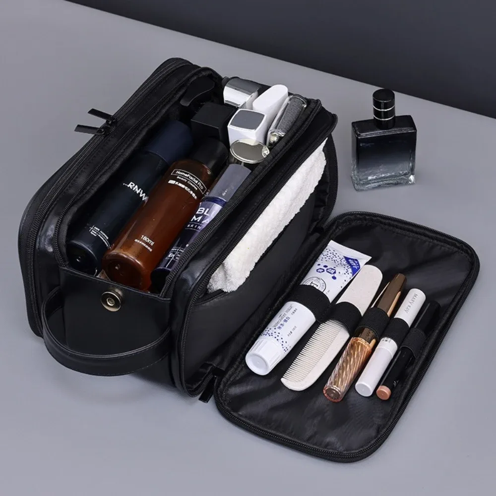 trousse de toilette multi-poches en pu pour femmes et hommes, sacs de voyage essentiels, sacs de maquillage, sac suspendu étanche, sac de rangement pour cosmétiques et articles de toilette