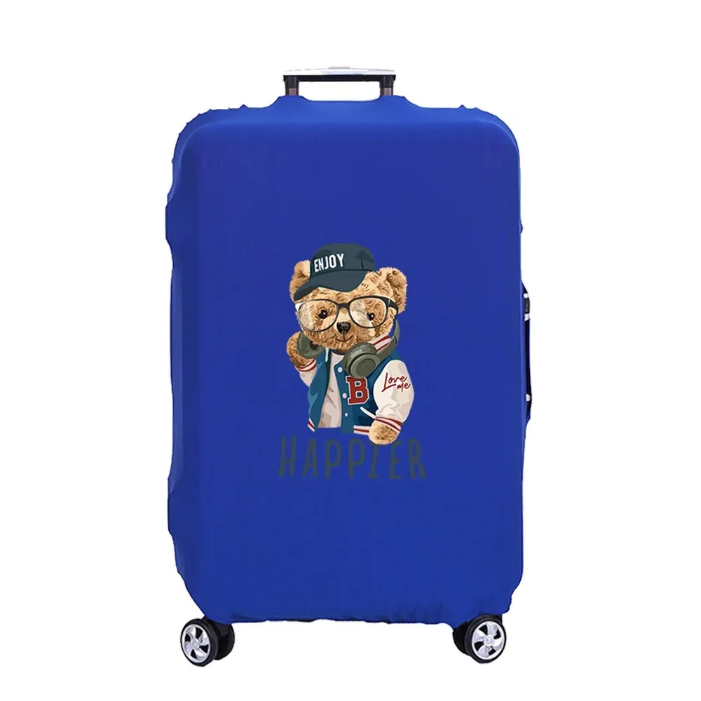 housse de protection pour bagages, pour chariot de 18 à 32 pouces, ensemble imprimé ours de sagesse de voyage, élasticité épaisse, housse anti-poussière anti-rayures