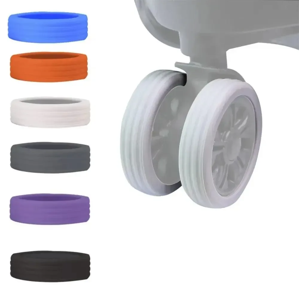 8 pièces de protection de roulettes de bagage en silicone, pièces de rechange pour valise, patins silencieux pour sac de voyage