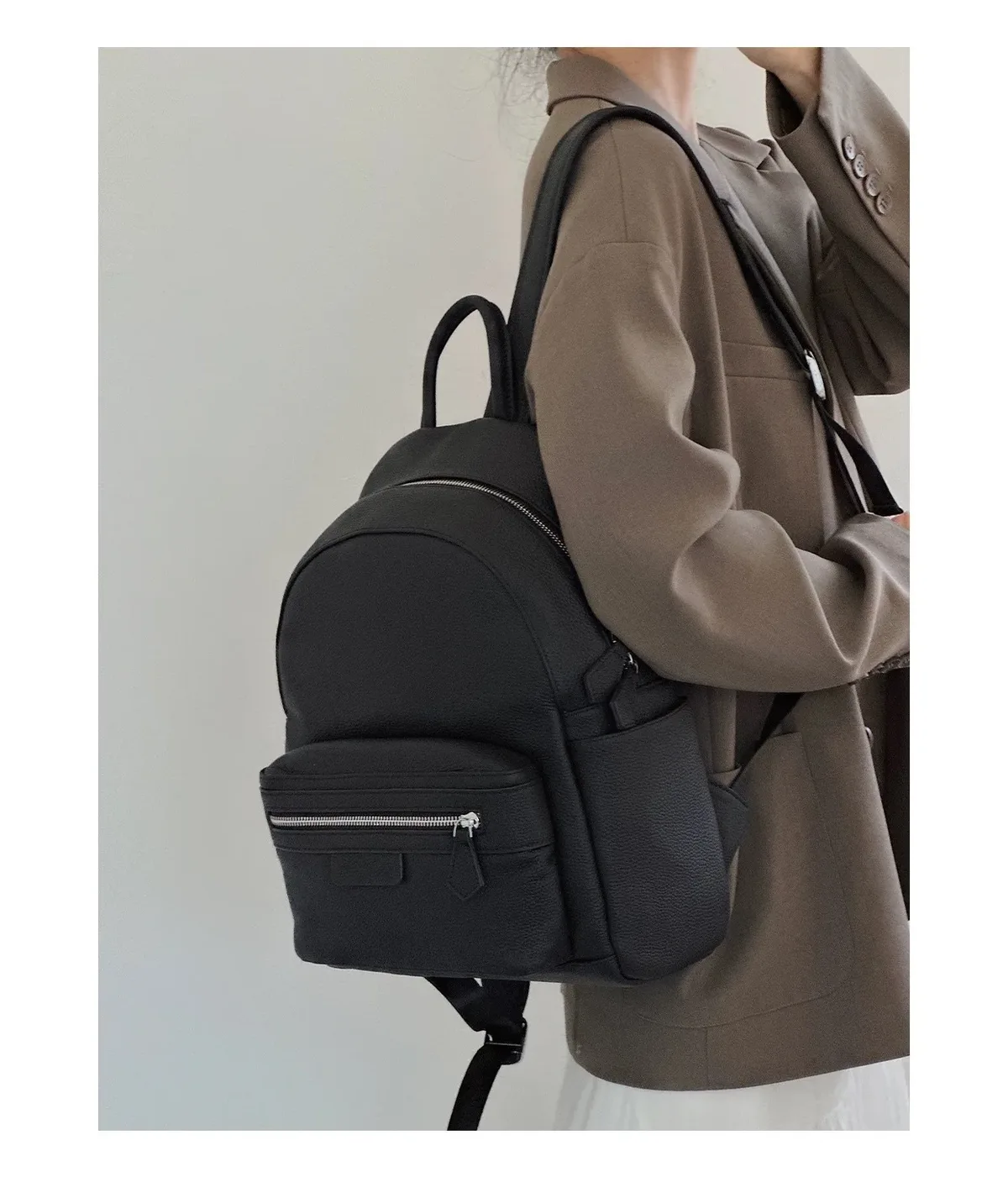 sac à dos en peau de vache naturelle pour femme, 100% cuir véritable, sac lumineux de grande capacité, sac pour ordinateur portable, coloré, beige, imprimés girl, nouveau, 2024