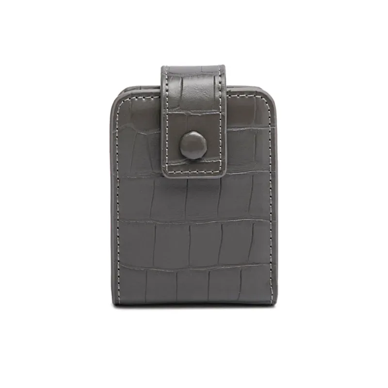nouvelle mode femmes en cuir de vache rouge à lèvres mallette de rangement voyage rouge à lèvres organisateur étui avec miroir 3 pièces lèvre support en cuir rugueux