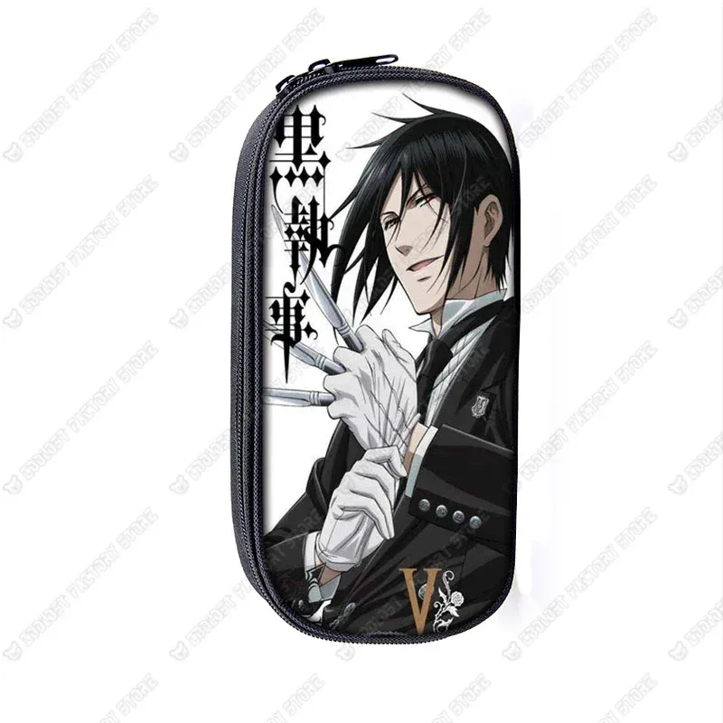 trousse à cosmétiques anime black butler, sac à crayons, sacs de papeterie pour garçons et filles, porte-crayons pour enfants, fournitures scolaires