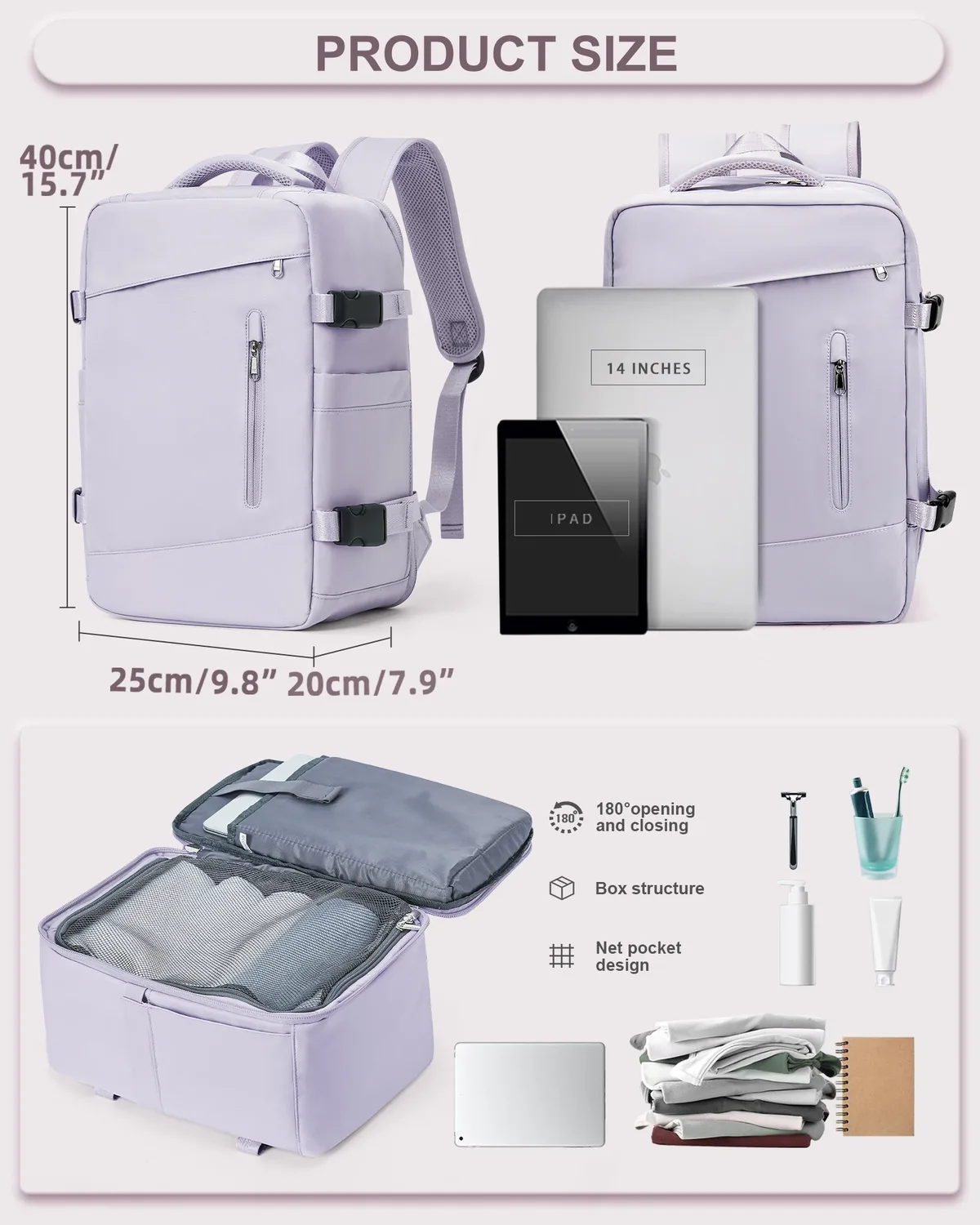 sac à dos pour hommes multifonctionnel cahier sac à dos emballage cubes femmes sac à dos ryanair 40x20x25 bagage à main loisirs ordinateur portable pack