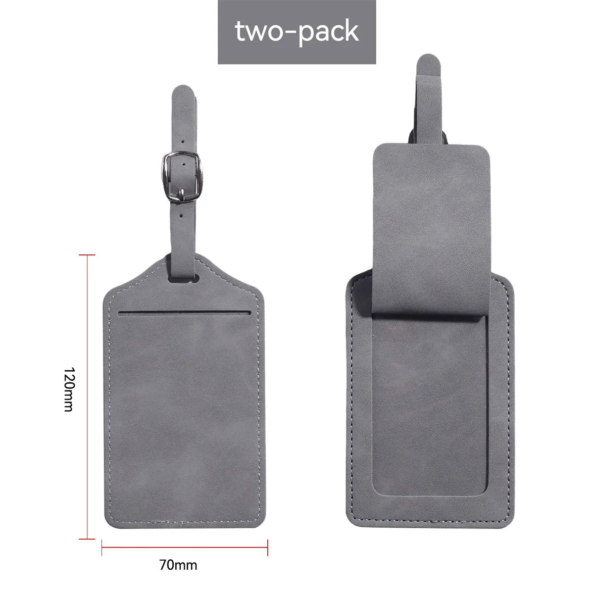 lot de 2 étiquettes à bagages en pu, sangle réglable anti-perte, étiquettes de nom pour valise, 6 couleurs au choix, étiquettes d'identification pour bagages de voyage