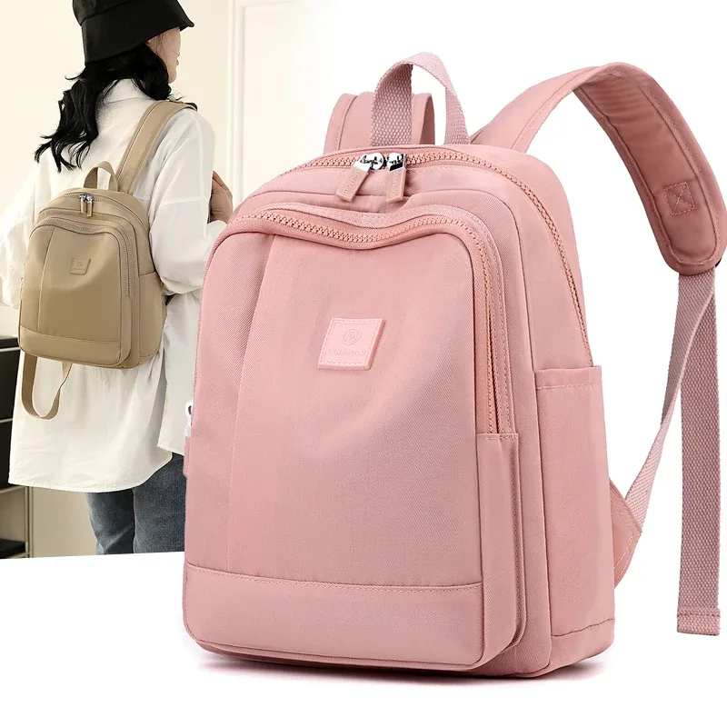 Sac à dos décontracté pour femme, petit sac à dos de voyage en tissu de haute qualité, style élégant pour filles, sac à dos de shopping
