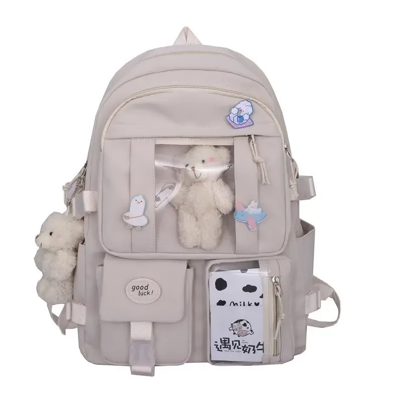 sacs à dos multi-poches pour adolescentes, pour l'école, grande capacité, kawaii
