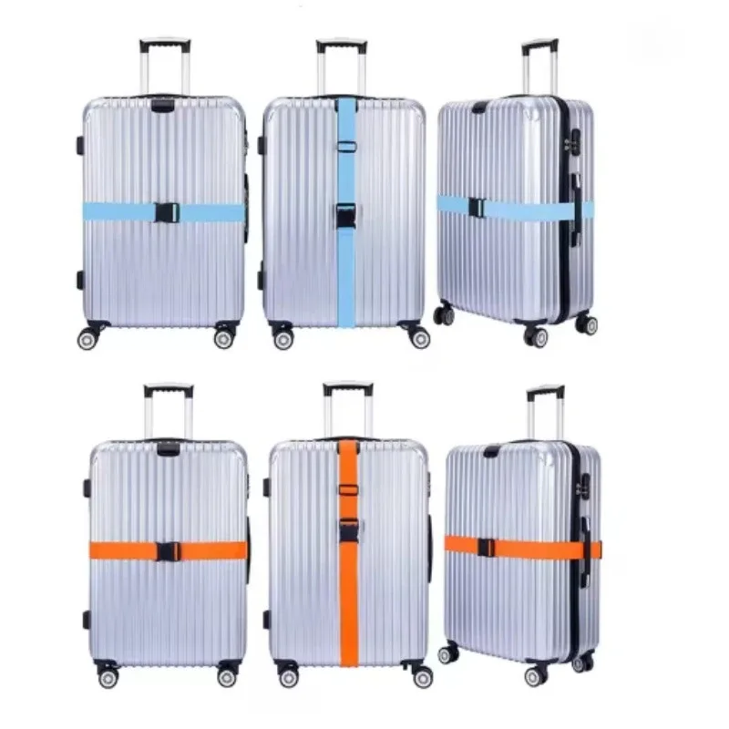 sangles de bagage droites pour valise, ceinture de bagage en polyester avec boucle de déverrouillage réglable, accessoire de voyage