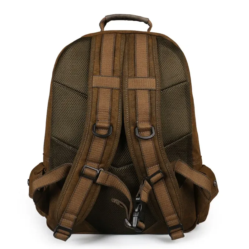 sac à dos rétro en toile vintage pour hommes et adolescents, sac d'école pour étudiants, sac de voyage à fermeture éclair, sac à dos pour hommes