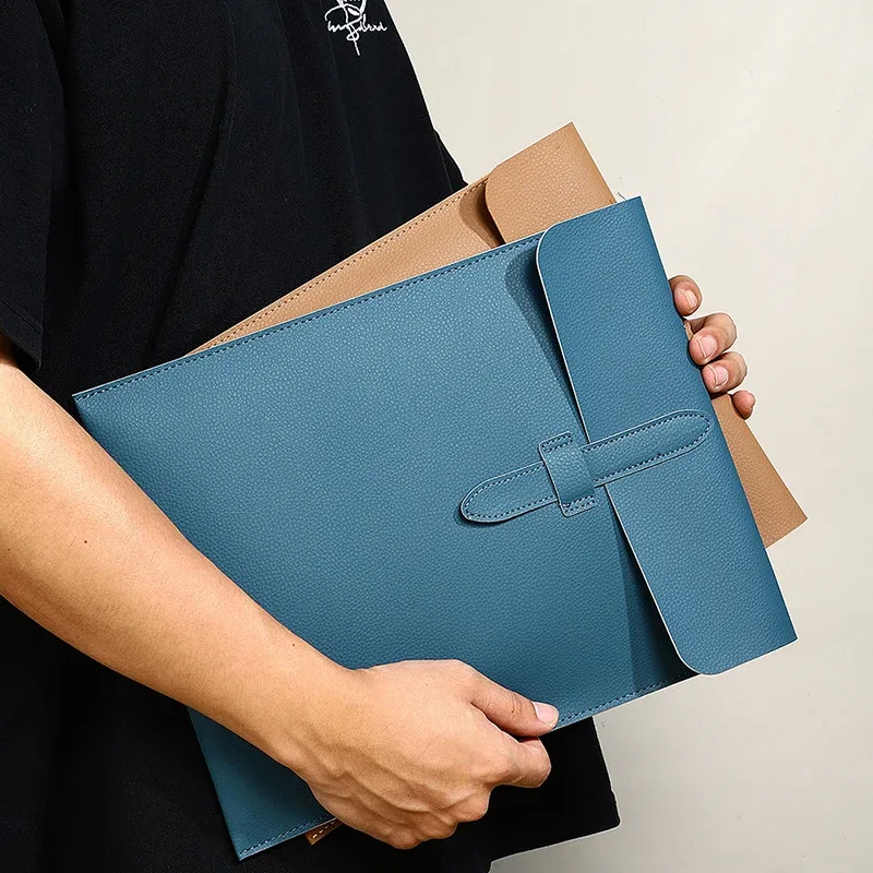 sac à documents personnalisé en cuir pour bureau d'affaires, sac en papier a4 pour ordinateur portable 13 pouces, nom personnalisé, sac de rangement polyvalent de luxe, vente en gros