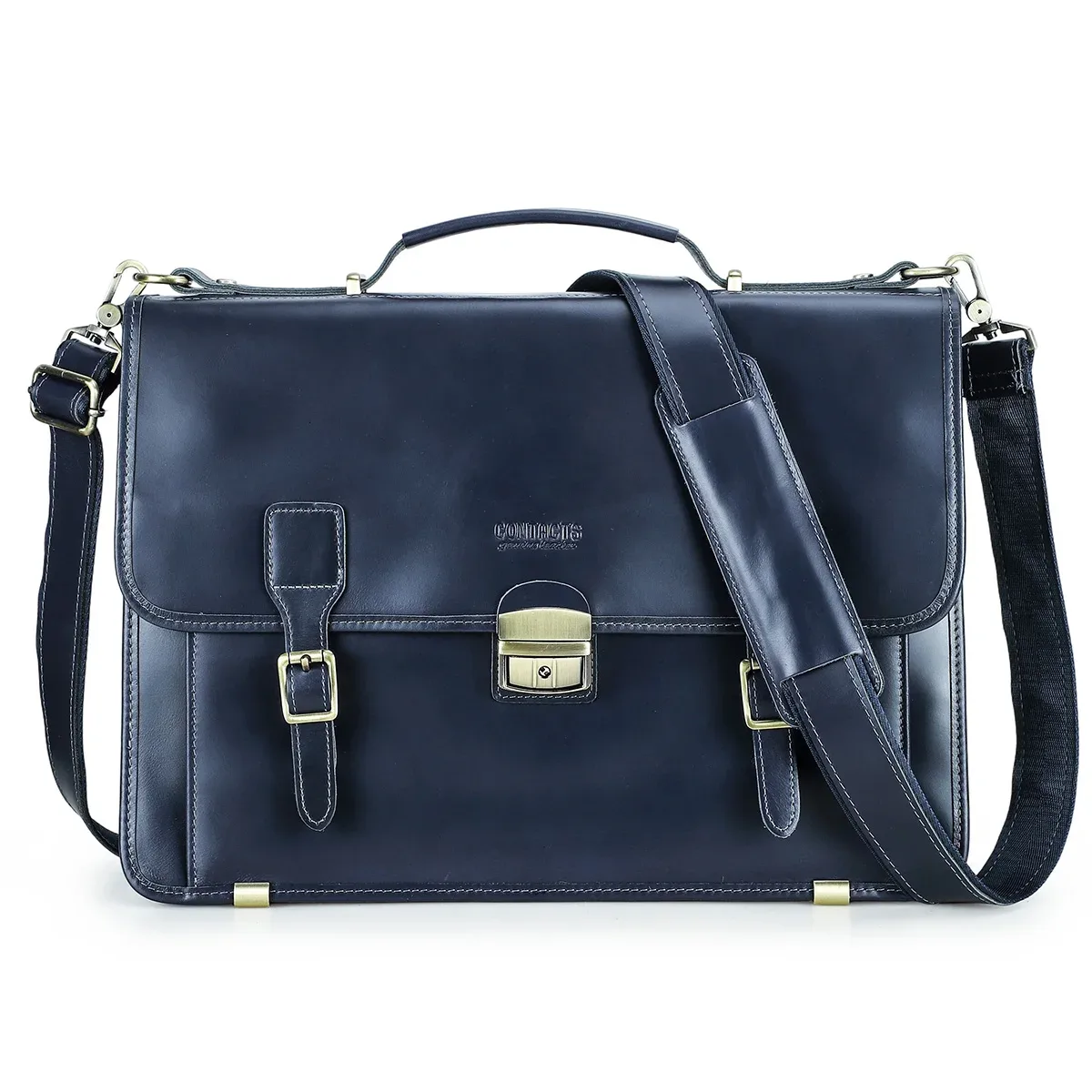 contact's sacs d'affaires en cuir véritable pour hommes porte-documents de haute qualité sac de bureau fourre-tout pour hommes sacs pour ordinateur portable sac portefeuille document