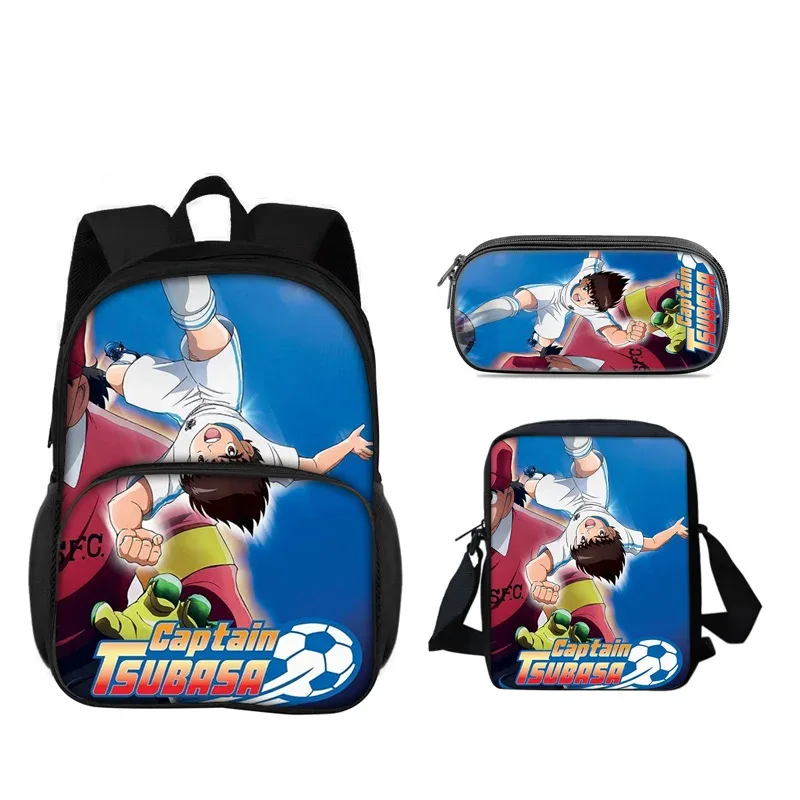 sac à dos captain tsubasa, sac à stylos, sac à bandoulière, ensemble de 3 pièces, polyvalent, pour garçon ou fille, meilleur cadeau d'anniversaire