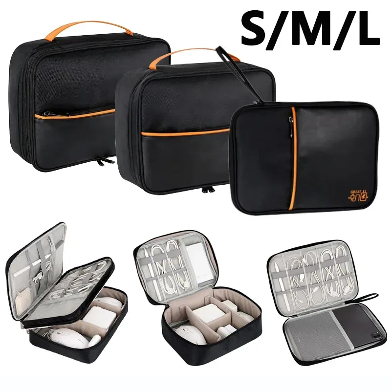 Sac de rangement de câbles de données portables, chargeur USB numérique, fil d'écouteurs, boîte de rangement de batterie externe, Kit de voyage, pochette de rangement