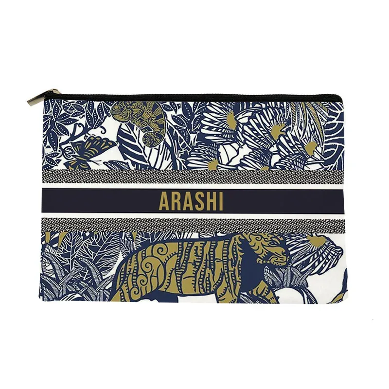 sac de maquillage avec nom personnalisé, cadeau de demoiselle d'honneur, organisateur de cosmétiques de voyage, sac latéral en toile pour dames, trousse à crayons, porte-monnaie de rangement 25