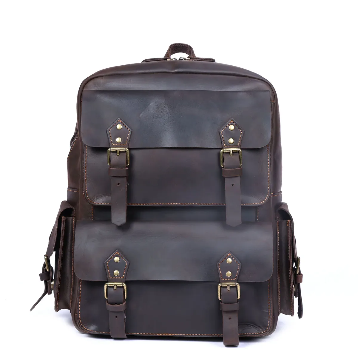 s.worker sac à dos vintage en cuir véritable pour homme, grand sac à bandoulière en cuir de vachette pour ordinateur portable, sac de voyage classique vintage en cuir crazy horse, sac d'école