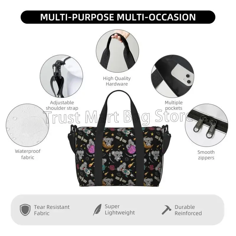 sac de voyage léger et étanche pour koalas, sac de week-end, sac de nuit pliable, sacs fourre-tout à main, sac de sport, mignon