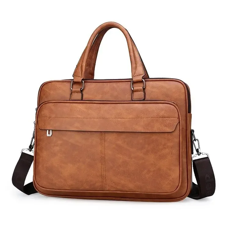 Sac d'affaires en cuir PU de grande capacité pour hommes, étuis à bombes de luxe, fourre-tout noir, sac à main étanche, sacs à bandoulière initiés