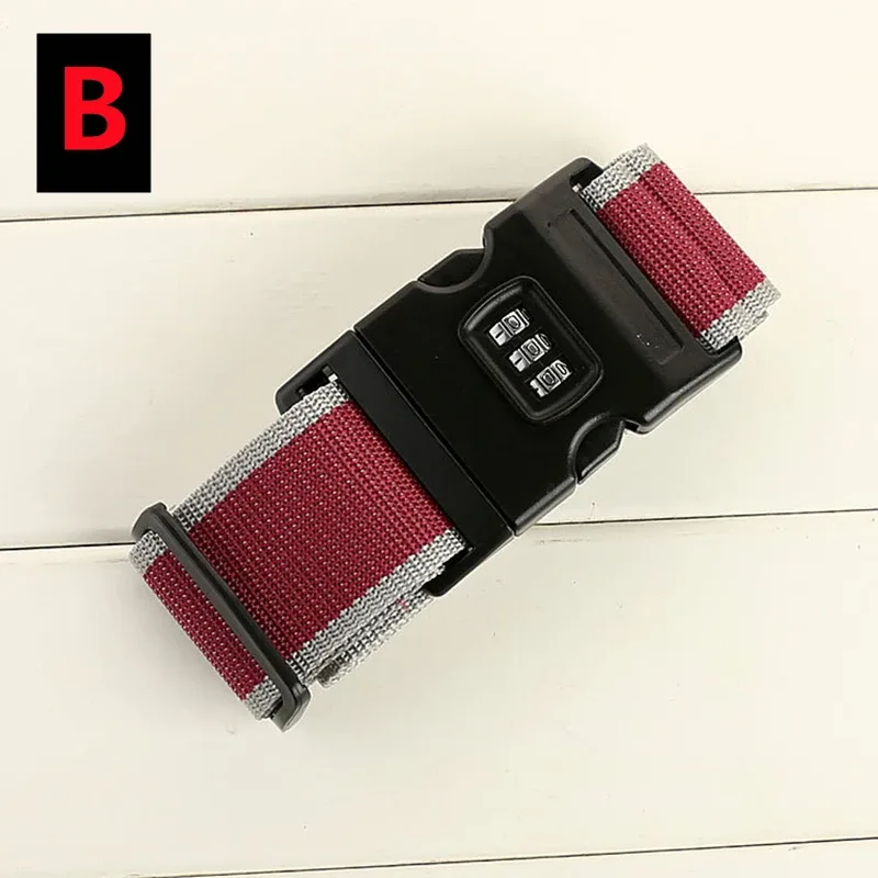 sangle de bagage de voyage réglable avec verrouillage par mot de passe, ceinture d'emballage, verrouillage sécurisé, paquet de bagages, accessoires de valise, 13 couleurs