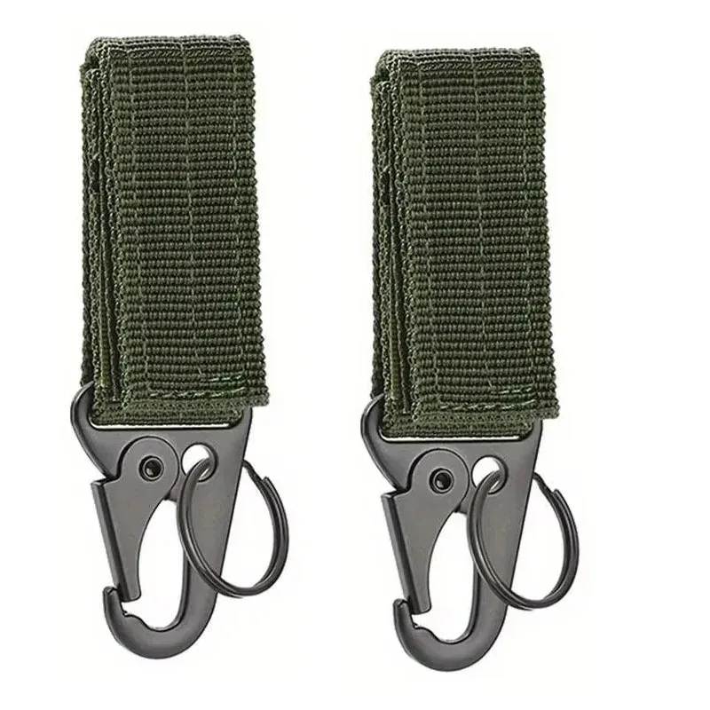 lot de 3 mousquetons tactiques edc pour extérieur, porte-clés en sangle de nylon, support de clés, crochet de ceinture pour sac à dos de camping, boucle de suspension, clip multifonction