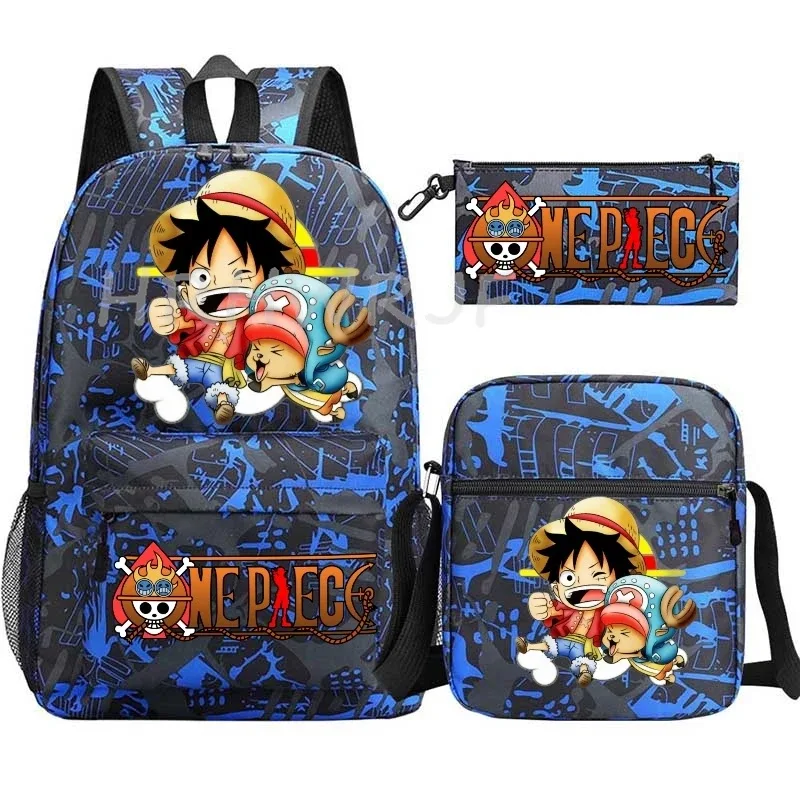 sac à dos one piece avec sacs à bandoulière monkey d luffy, sac à dos pour ordinateur portable, sac de voyage pour étudiants, sac à dos lavable