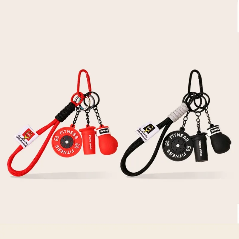 nouvel ensemble de porte-clés gants de boxe en pvc souple, porte-clés mignon, pendentif de sac à dos, cadeau souvenir pour les amateurs de sport