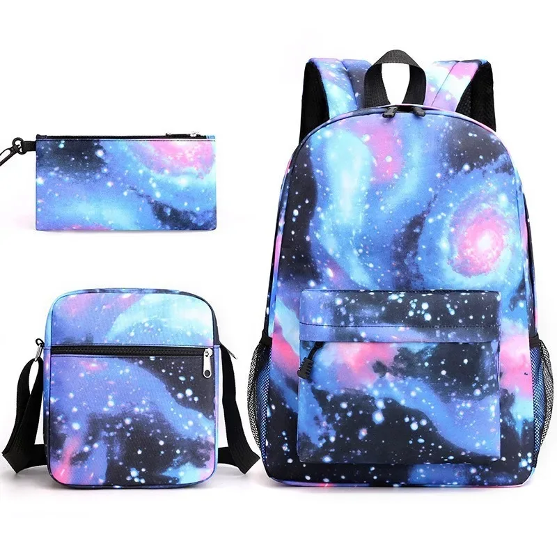 ensemble de 3 sacs à dos noirs, sacs d'école, trousse à crayons, sacs à bandoulière, sacs à dos pour garçons et filles, ensembles de sacs d'école légers, cadeau pour adolescents