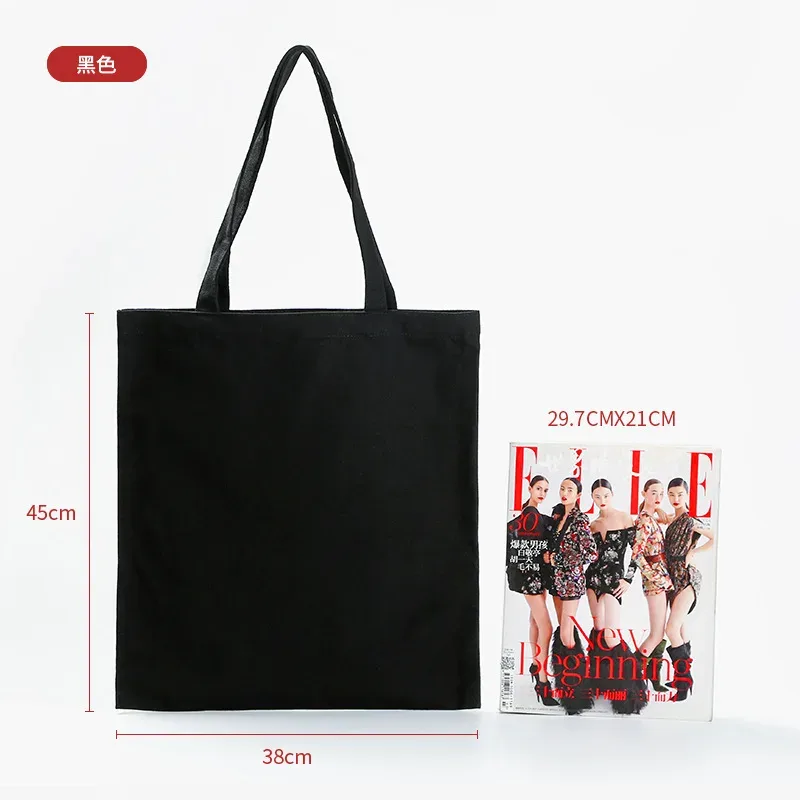 vente en gros de 50 pièces/lot de sacs fourre-tout en toile de coton personnalisés avec logo, sacs d'épicerie réutilisables