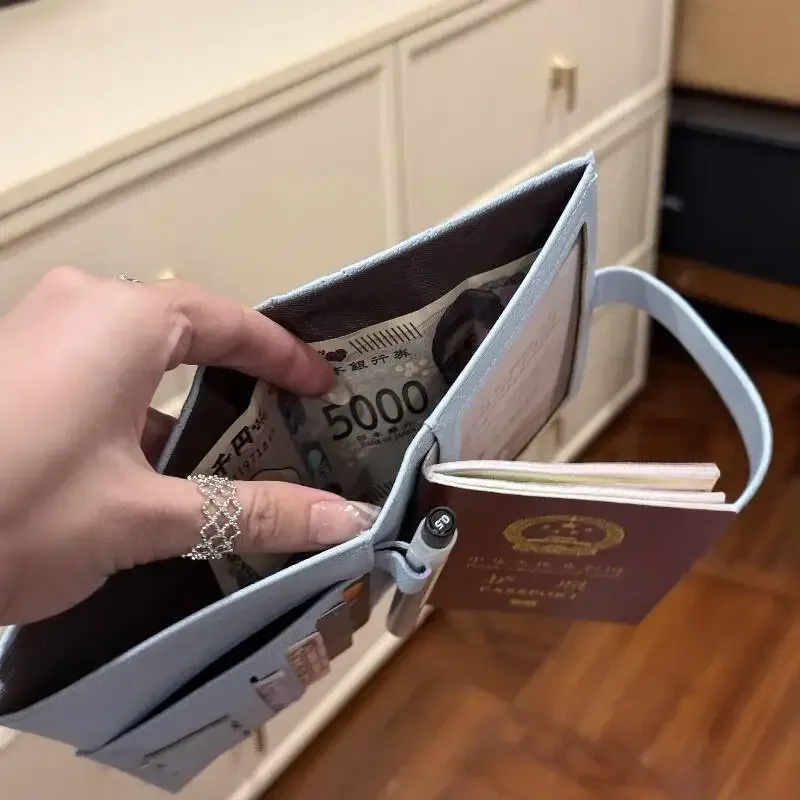 nouveau porte-cartes multifonctionnel avec porte-passeport pour les voyages internationaux, porte-monnaie portable