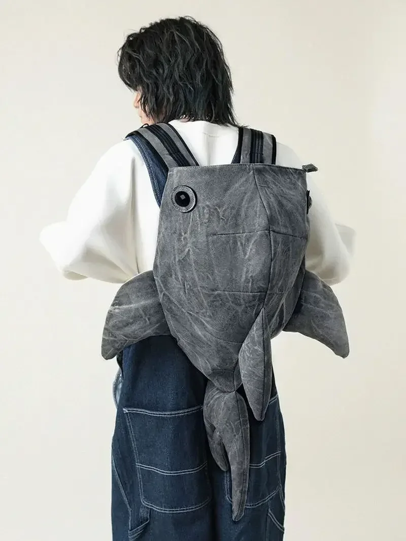 sac à dos en forme de requin baleine, sac de voyage durable de grande capacité pour femmes et hommes, mignon sac à dos de dessin animé de rue en plein air, cartable d'étudiant